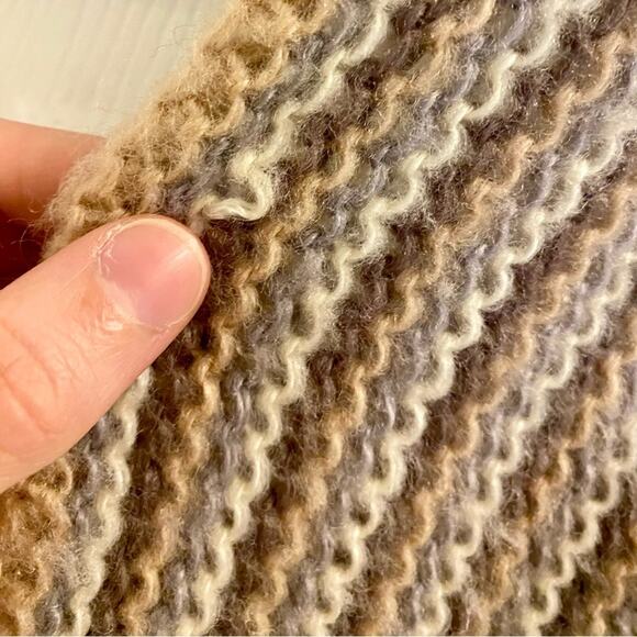 Aris Tan Striped Knit Tassel Scarf Unisex Womens One Size - Picture 10 of 13